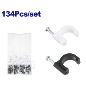 Set surtido 134 pzs grampa p.cables TOP VALUE EMTOP EMFQAB01