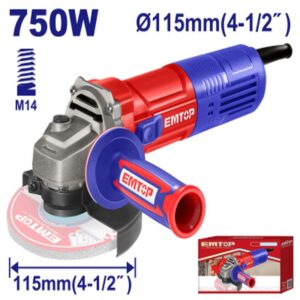 Amoladora angular 115mm 750W 12000rpm EMTOP EAGR07581-4