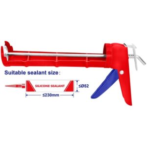 PISTOLA APLICADORA DE SILICONA A CREMALLERA  235 MM EMTOP