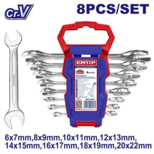 Set 8 pzs llaves fijas INDUSTRIAL 6-22mm EMTOP EDES10801