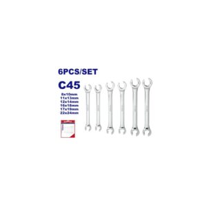 Juego de 6 llaves boca abierta p/tcas conexión 8-24mm TOP VALUE EMTOP EMDS2406