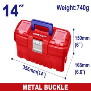 Caja plastica 14 356x168x150 c/bandeja CIERRE METALICO 10KG EMTOP EPBX1402