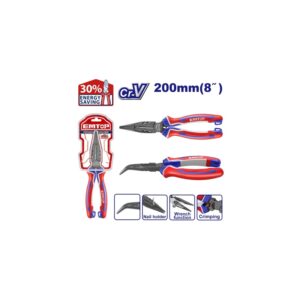 Pinza de punta 1/2 caña curva 200mm INDUSTRIAL Cr-v EMTOP EPLRB0821