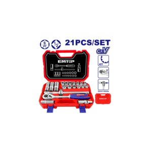 Juego de tubos 21 pzs enc 1/2 pulg 8-24mm INDUSTRIAL EMTOP ESKT12211