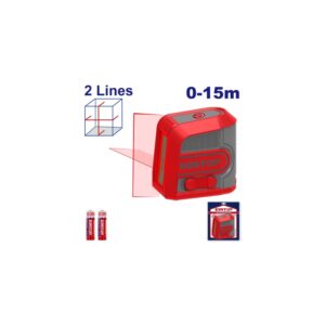 Nivel laser rojo 15mt - 2 lineas TOP VALUE EMTOP ESLE1M03