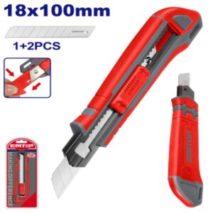 Cutter guia metalica 18x100mm c/3 hojas EMTOP ESNK8618