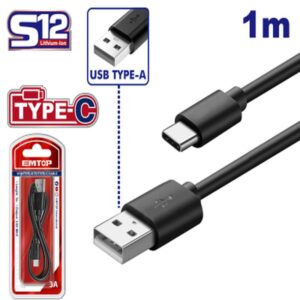 CABLE PARA CARGADOR USB-C CARGA MAX 3 AH EMTOP
