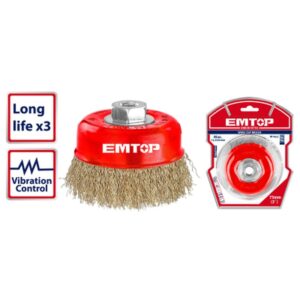 Cepillo copa acero RIZADO 100mm INDUSTRIAL tca.M14x2 EMTOP EWCB11005