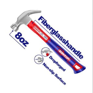 Martillo carpintero 220gr cabo de fibra y TPR  EMTOP EHAMCH0801