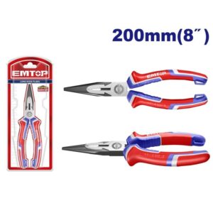 Pinza de punta 1/2 caña 200mm Ac.Carbono EMTOP EPLRL0811