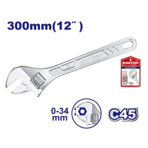 Llave ajustable 12 pul apertura 34mm EMTOP EAWH131222