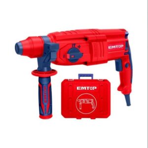 *Martillo SDS+ 800W 1100rpm 4000bpm 2,5J Valija, carbon, mecha y cincel  EMTOP ERHRL801-4