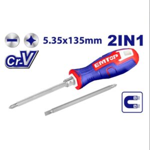Destornillador 2en1 5x135mm PH1-SL5 EMTOP ESDRH0203