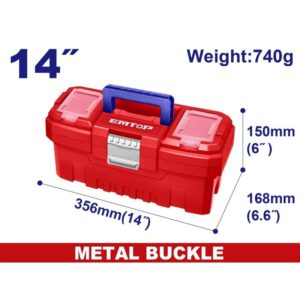 Caja plastica 14 356x168x150 c/bandeja CIERRE METALICO 10KG EMTOP EPBX1402