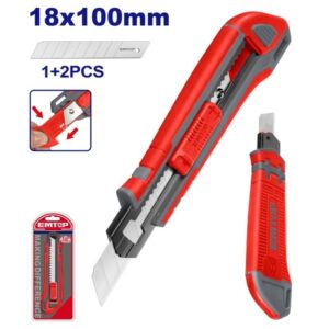 Cutter guia metalica 18x100mm c/3 hojas EMTOP ESNK8618