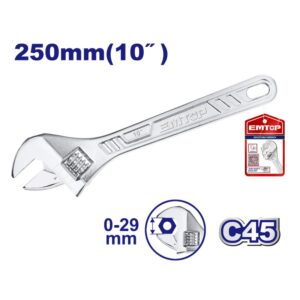 Llave ajustable 10 pul apertura 29mm EMTOP EAWH131022