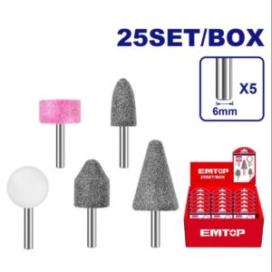 Juego 5 puntas montadas vastago 6mm EMTOP EAKB0502