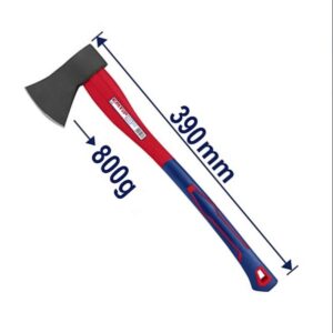 Hacha 800grs Cabo 390mm Fibra Y Grip Emtop Ehamax0800