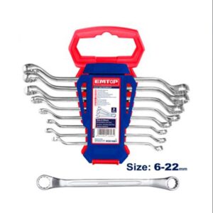 Set de 8 llaves estriadas acodadas 6-22 EMTOP EFRS10801