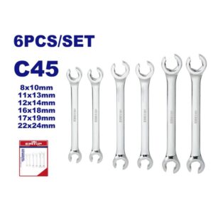 Juego de 6 llaves boca abierta p/tcas conexión 8-24mm TOP VALUE EMTOP EMDS2406