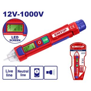 Detector de Voltaje AC 12V-1000V LED SCREEN EMTOP ETPL210003