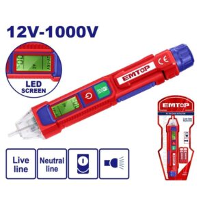 Detector de Voltaje AC 12V-1000V LED SCREEN EMTOP ETPL210003