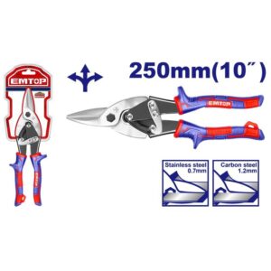 Tijera de aviacion INDUSTRIAL recta 10 EMTOP EASP1041