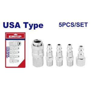Set 5 pzs acople y enfuche 1/4 tipo EEUU EMTOP EMQP3671