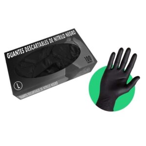 Guante descartable nitrilo l - Black.100 uni