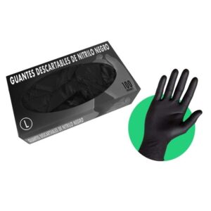 Guante descartable nitrilo l - Black.100 uni