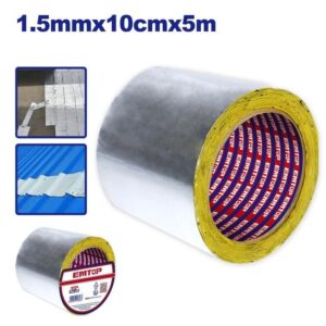 CINTA AISLADORA ANTICORROSION ALUMINIO*CAUCHO BUTYL 10CM X 5 MT EMTOP EMVF1105