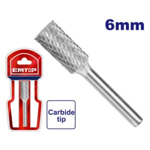 Fresa cilindrica de tungsteno diam 8mm perno 6mm EMTOP EHRRC0601 Emtop